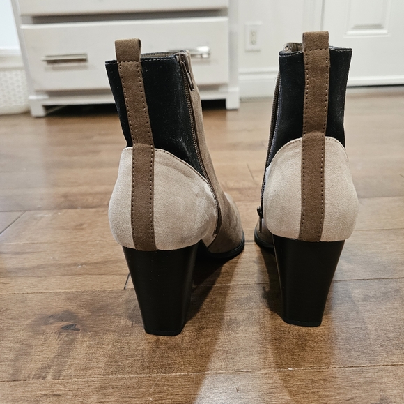 JustFab ankle boots black brown beige size 10 - Picture 6 of 9